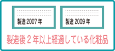 製造後2年以上経過している化粧品
